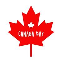 Canada journée rouge érable feuille et phrase caractères illustration isolé sur blanc Contexte vecteur