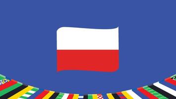 Pologne drapeau ruban européen nations 2024 équipes des pays européen Allemagne Football symbole logo conception illustration vecteur