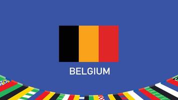 Belgique drapeau équipes européen nations 2024 symbole abstrait des pays européen Allemagne Football logo conception illustration vecteur