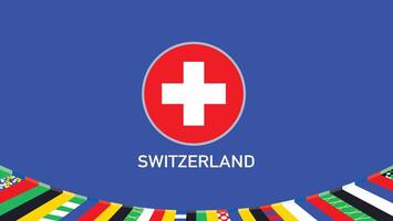 Suisse emblème drapeau équipes européen nations 2024 abstrait des pays européen Allemagne Football symbole logo conception illustration vecteur