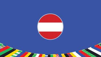 L'Autriche emblème drapeau européen nations 2024 équipes des pays européen Allemagne Football symbole logo conception illustration vecteur