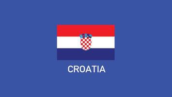 Croatie drapeau équipes européen nations 2024 abstrait des pays européen Allemagne Football symbole logo conception illustration vecteur