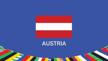L'Autriche drapeau équipes européen nations 2024 symbole abstrait des pays européen Allemagne Football logo conception illustration vecteur