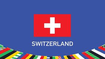 Suisse drapeau équipes européen nations 2024 symbole abstrait des pays européen Allemagne Football logo conception illustration vecteur