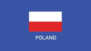 Pologne drapeau équipes européen nations 2024 abstrait des pays européen Allemagne Football symbole logo conception illustration vecteur