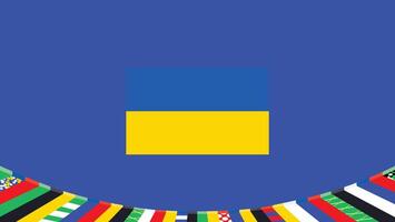 Ukraine drapeau symbole européen nations 2024 équipes des pays européen Allemagne Football logo conception illustration vecteur