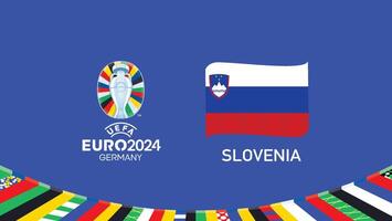 euro 2024 slovénie emblème ruban équipes conception avec officiel symbole logo abstrait des pays européen Football illustration vecteur