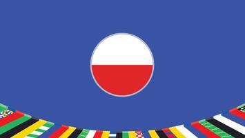 Pologne emblème drapeau européen nations 2024 équipes des pays européen Allemagne Football symbole logo conception illustration vecteur