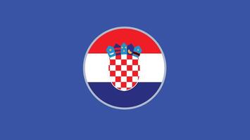 Croatie drapeau emblème européen nations 2024 équipes des pays européen Allemagne Football symbole logo conception illustration vecteur
