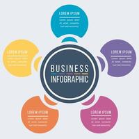 cercle infographie conception 5 pas, objets, éléments ou les options affaires information coloré modèle pour affaires infographie vecteur