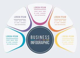 5 pas infographie affaires conception 5 objets, éléments ou les options infographie modèle pour affaires information vecteur