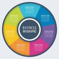 infographie coloré conception sept pas, objets, éléments ou les options cercle infographie modèle pour affaires information vecteur