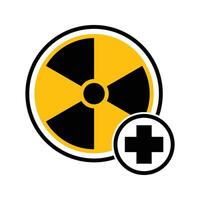 radiothérapie, radioactif signe avec médical symbole, illustration de radiologie icône vecteur