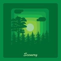 forêt silhouette pour emblème,forêt logo ilustration vecteur
