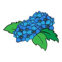 fleurs de Japonais hortensia dans dessiné à la main style, concept à propos une pluvieux saison. isolé illustration pour imprimer, numérique et plus conception vecteur