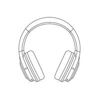 main tiré des gamins dessin dessin animé illustration mignonne casque de musique icône isolé sur blanc vecteur