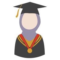 musulman hijab l'obtention du diplôme vecteur