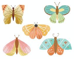 coloré et pastel aquarelle papillon vecteur