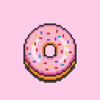 pixel art beignets nourriture conception vecteur