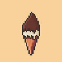 illustration de la glace crème avec pixel art conception vecteur