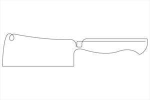 illustration continu un ligne art dessin de couperet Viande couteau conception vecteur