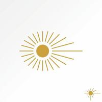 logo conception graphique Créatif concept prime Stock unique abstrait Soleil élever avec des rayons comme vision yeux symbole. en relation à art ancien histoire vecteur