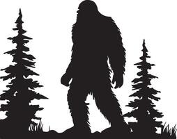 bigfoot silhouette illustration blanc Contexte vecteur