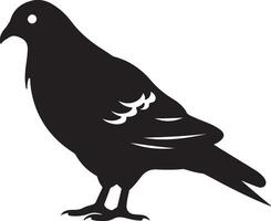 Pigeon silhouette illustration blanc Contexte vecteur