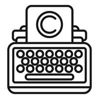 machine à écrire machine droits d'auteur icône contour . information protection vecteur