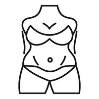 médical traitement liposuccion icône contour . obèse Sein vecteur