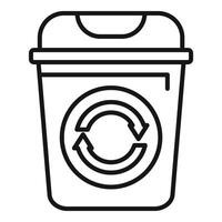 éco recycler des ordures poubelle icône contour . écologie Plastique vecteur