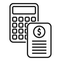 collatéral calculatrice icône contour . un service Paiement vecteur