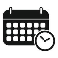 calendrier programme icône Facile . période terme étude vecteur