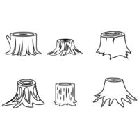 souche icône ensemble. arbre bout illustration signe collection. bois symbole ou logo. vecteur
