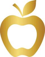d'or Pomme icône vecteur
