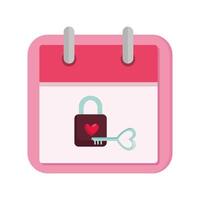 calendrier et cadenas avec coeur vecteur