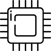 CPU réglage contour illustration vecteur