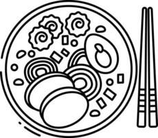 ramen soupe contour illustration vecteur