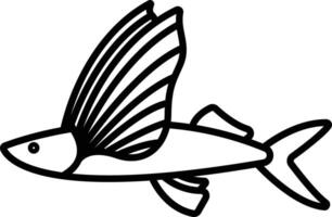 en volant poisson contour illustration vecteur
