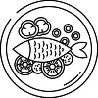poisson plat contour illustration vecteur