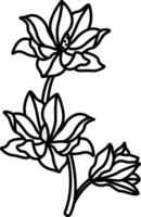 magnolia fleur contour illustration vecteur