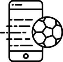 Football vivre dans cellule téléphone contour illustration vecteur