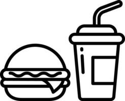 Burger et les boissons contour illustration vecteur