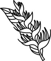 Homard griffe fleur contour illustration vecteur