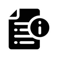 fichier Info icône. glyphe icône pour votre site Internet, mobile, présentation, et logo conception. vecteur