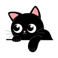 mignonne noir chaton sur une blanc Contexte vecteur