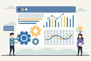 plat conception illustration concepts pour affaires une analyse et projet la gestion vecteur