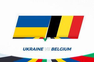 Ukraine contre Belgique dans Football concours, groupe e. contre icône sur Football Contexte. vecteur