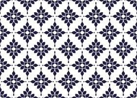 symbole foncé bleu fleurs et feuilles sur blanc arrière-plan, ethnique en tissu sans couture modèle conception pour tissu tapis batique, fond d'écran emballage etc. vecteur