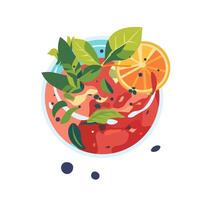 tropical fruit salade bol ouvrages d'art vecteur